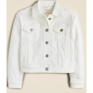 J Crew Crewcuts Girls Cropped Denim Trucker Jacket XXS 2 3 White NWT Jean